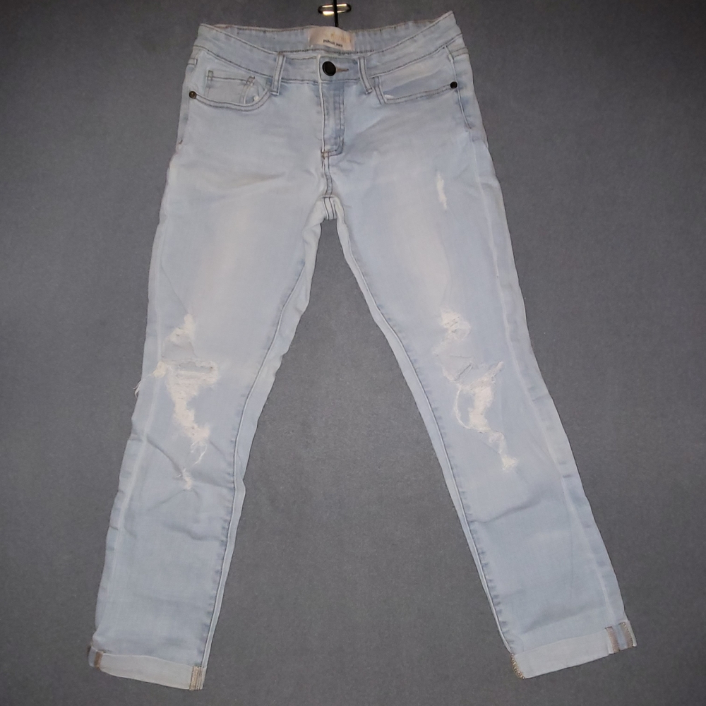 Cafe Denim Premium Jeans Blue Women's Skinny Jeans 7/8